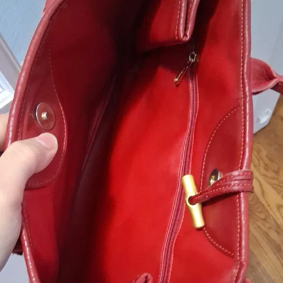 Longchamp Cherry Red Satchel - Picture 2 of 3